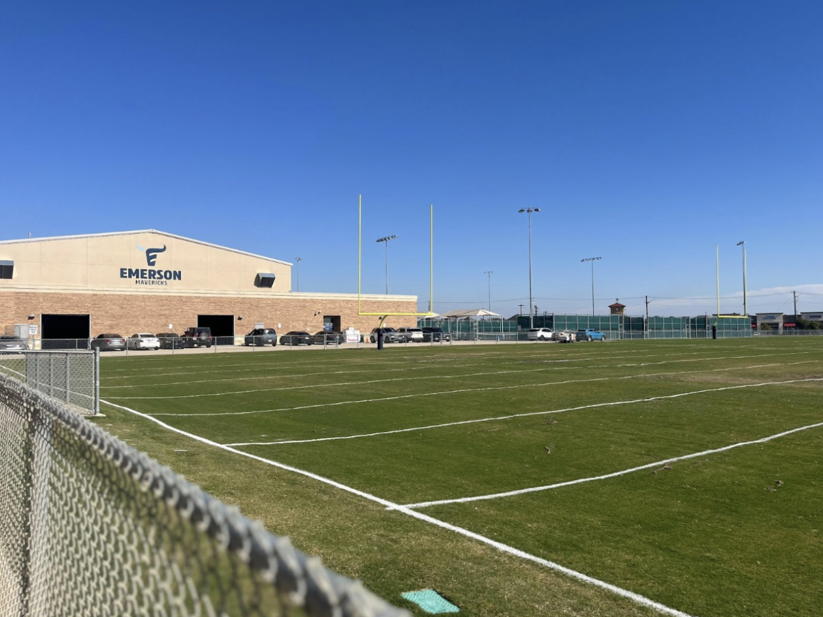 Emerson high school’s practice football team where the Mavericks gather to prepare for their upcoming playoff games. 